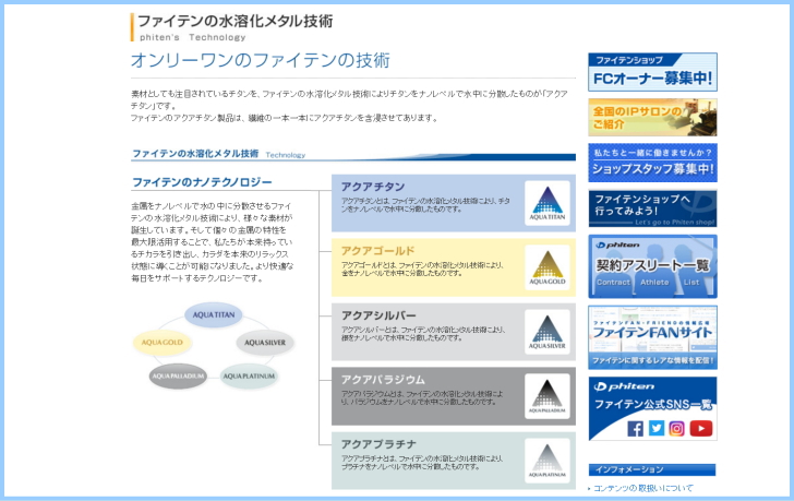 ファイテン 特許